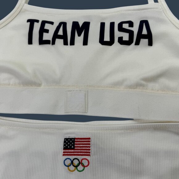 SKIMS Soft Lounge Bralette + Boy Short Set Team USA White 4X - Picture 6 of 11